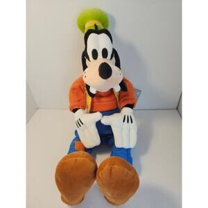 Disney Store Goofy Plush NWT 20" Stuffed Animal Authentic Yellow Vest Green Hat